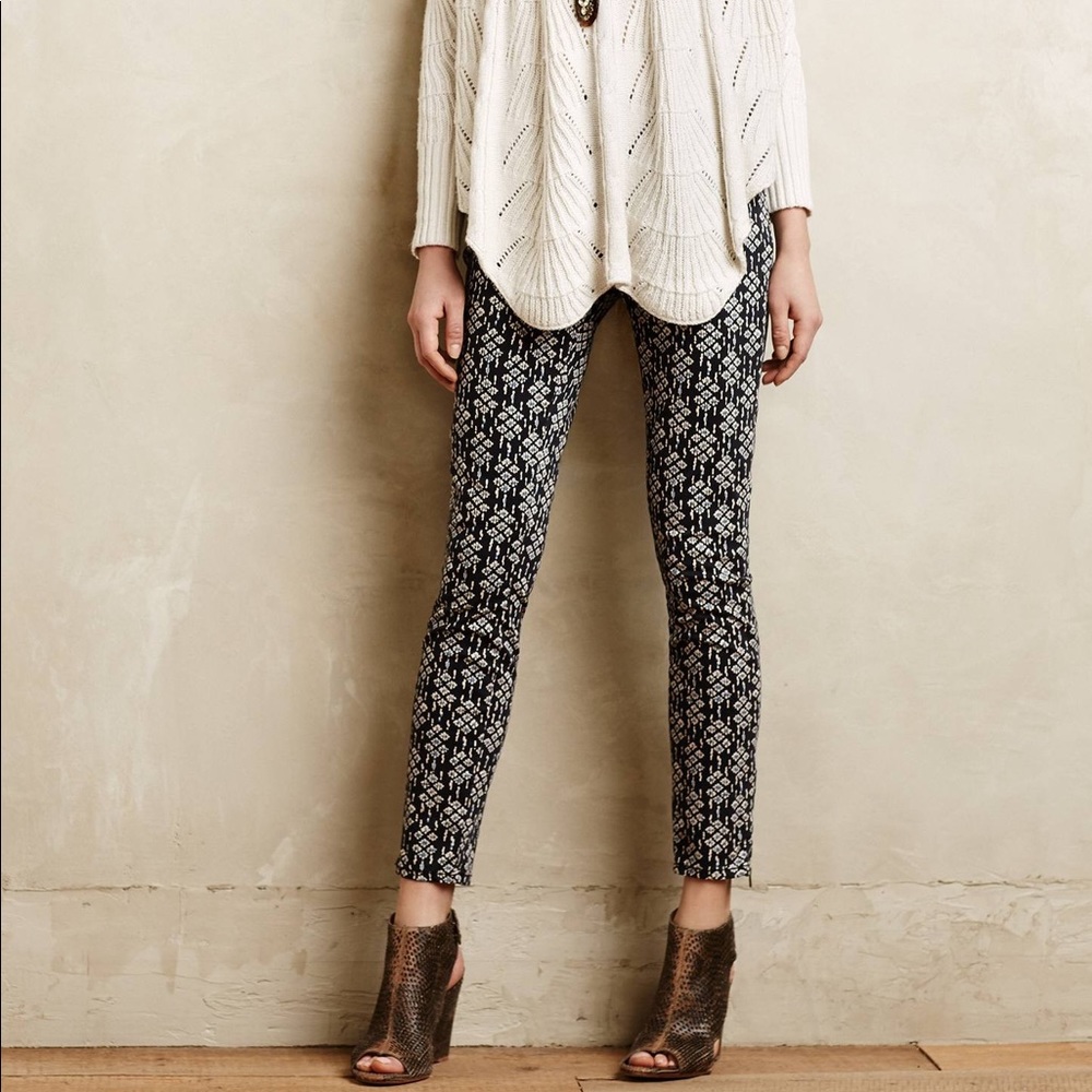 Anthropologie Pilcro Patterend Skinny Pants